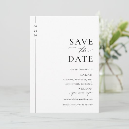 Het moderne Berichten van de Foto van het Manuscri Save The Date (Staand voorkant)