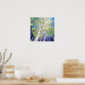 Het moderne berkenbos poster (Keuken)