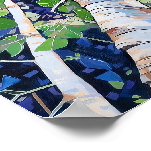 Het moderne berkenbos poster (Hoek)