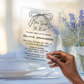 Het moderne binden van de Knot Black Bow Vrijgezel Acryl Uitnodigingen