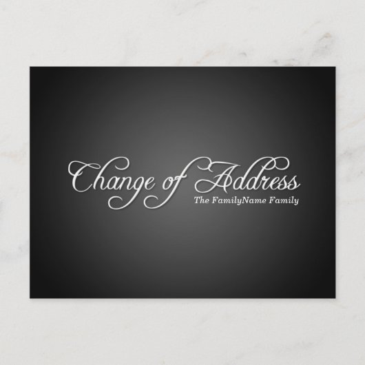 Het moderne Black Change of Address Briefkaart (Voorkant)