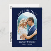 Het moderne Blauw van de Foto van het Lijst van de Briefkaart (Voorkant / Achterkant)