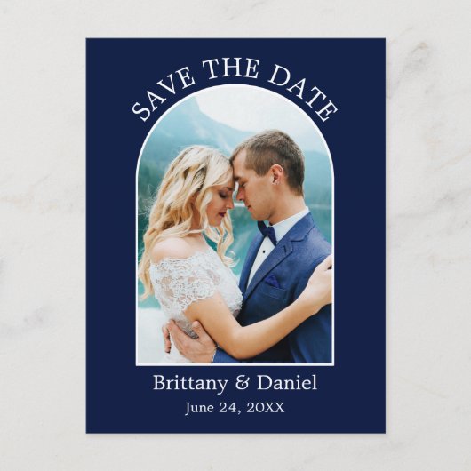 Het moderne Blauw van de Foto van het Lijst van de Briefkaart (Voorkant)