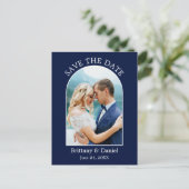 Het moderne Blauw van de Foto van het Lijst van de Briefkaart (Staand voorkant)