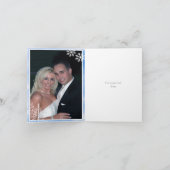 Het moderne blauwe huwelijk van de waterverfplons bedankkaart (Binnen)