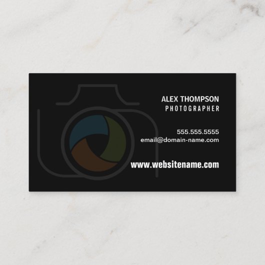 Het moderne Blind van de Kleur van de Camera van Visitekaartje (Achterkant)