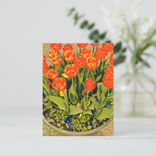 Het moderne bloemenfestival Tulps Briefkaart (Staand voorkant)