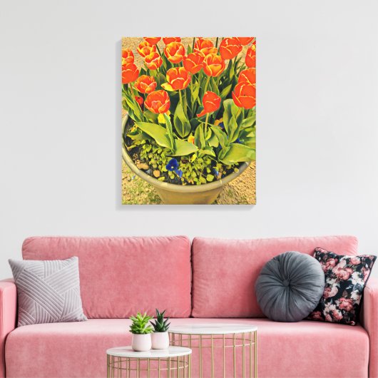 Het moderne bloemenfestival Tulps Canvas Afdruk (Insitu (Woonkamer))