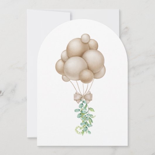 Het moderne Boho Balloons Baby shower Kaart (Achterkant)