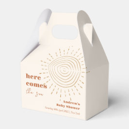 Het moderne Boho hier komt het Son Baby shower Bedankdoosjes