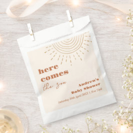 Het moderne Boho hier komt het Son Baby shower Bedankzakje