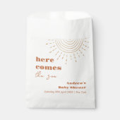 Het moderne Boho hier komt het Son Baby shower Bedankzakje (Voorkant)