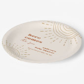 Het moderne Boho hier komt het Son Baby shower Papieren Bordje (Gekanteld)