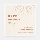 Het moderne Boho hier komt het Son Baby shower Servet (Voorkant)
