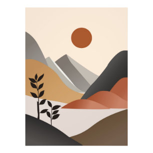 Het moderne boho natuur landschap foto afdruk