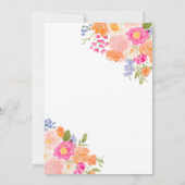 Het moderne Boho Peach en Pink Floral Afstuderen Bedankkaart (Achterkant)