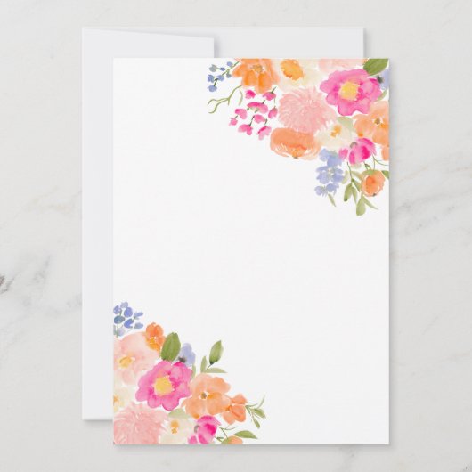Het moderne Boho Peach en Pink Floral Afstuderen Bedankkaart (Achterkant)