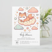 Het moderne Bossen Fox Baby shower Kaart (Staand voorkant)