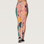 Het moderne botanische Abstracte patroon Leggings (Achterkant)