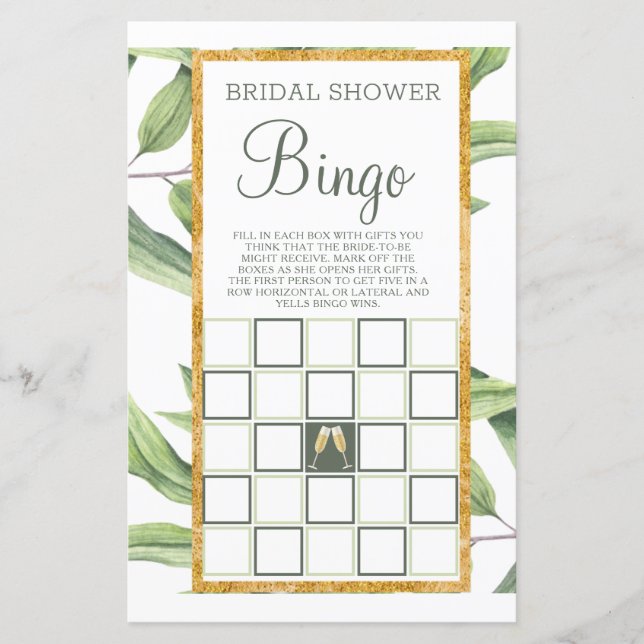 Het moderne Botanische Vrijgezellenfeest Bingo spe (Voorkant)