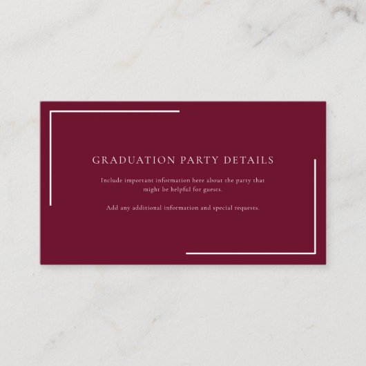 Het moderne Bourgondische Afstuderen 2025 Informatiekaartje (Voorkant)