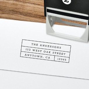 Het Moderne Boxed Adres van de Terugkeer van Info  Zelfinktende Stempel