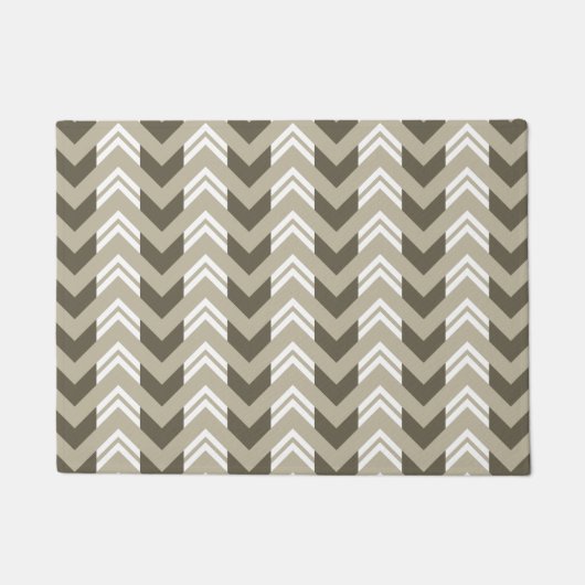 Het moderne Bruine, Beige, Witte Patroon van de Deurmat (Voorkant)