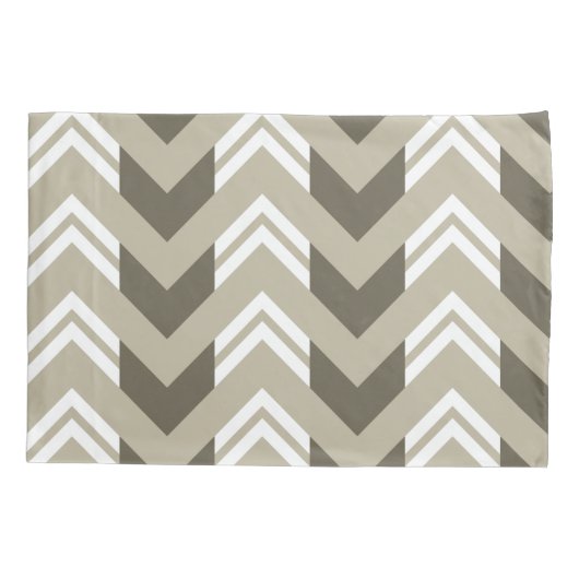 Het moderne Bruine, Beige, Witte Patroon van de Kussensloop (Achterkant)