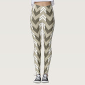 Het moderne Bruine, Beige, Witte Patroon van de Leggings (Voorkant)