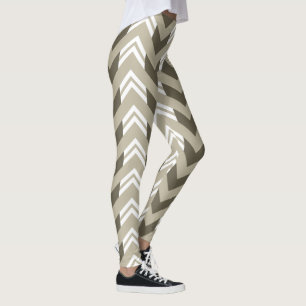 Het moderne Bruine, Beige, Witte Patroon van de Leggings