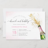 Het moderne brunch en bubble champagne Vrijgezelle Kaart (Voorkant)