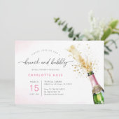 Het moderne brunch en bubble champagne Vrijgezelle Kaart (Staand voorkant)