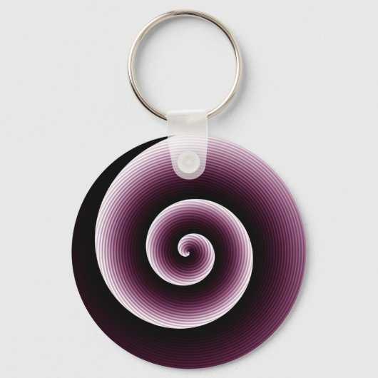 Het moderne Burgundy Red Stylish Twirl Pattern Sleutelhanger (Voorkant)