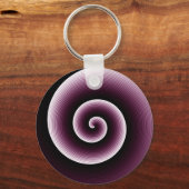 Het moderne Burgundy Red Stylish Twirl Pattern Sleutelhanger (Voorkant)