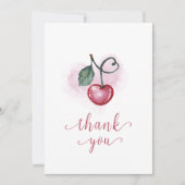 Het moderne Cherry Berry Sweetheat Baby shower Bedankkaart (Voorkant)
