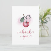 Het moderne Cherry Berry Sweetheat Baby shower Bedankkaart (Staand voorkant)