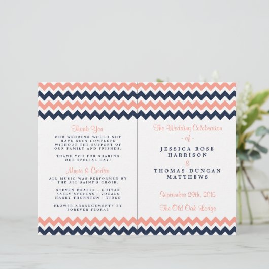 Het moderne Chevron Wedding Collectie - Roze en ma (Staand voorkant)