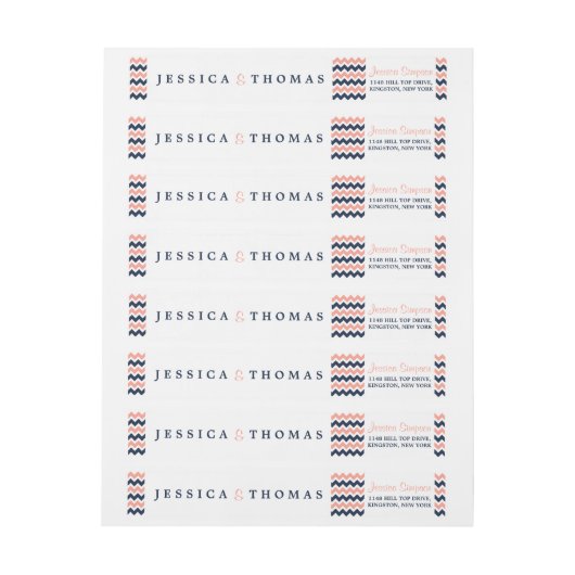 Het moderne Chevron Wedding Collectie - Roze en ma (Vel)