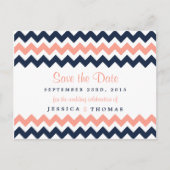 Het moderne Chevron Wedding Collectie - Roze en ma Aankondigingskaart (Voorkant)