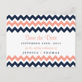 Het moderne Chevron Wedding Collectie - Roze en ma Aankondigingskaart