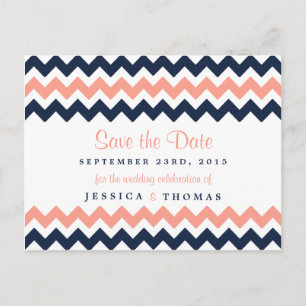 Het moderne Chevron Wedding Collectie - Roze en ma Aankondigingskaart