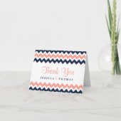 Het moderne Chevron Wedding Collectie - Roze en ma Bedankkaart (Voorkant)