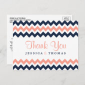 Het moderne Chevron Wedding Collectie - Roze en ma Briefkaart (Voorkant / Achterkant)