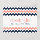 Het moderne Chevron Wedding Collectie - Roze en ma Briefkaart (Voorkant)