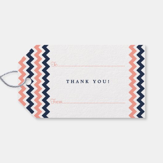 Het moderne Chevron Wedding Collectie - Roze en ma Cadeaulabel (Achterkant Horizontaal)