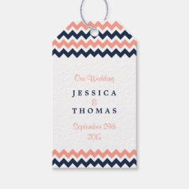 Het moderne Chevron Wedding Collectie - Roze en ma Cadeaulabel