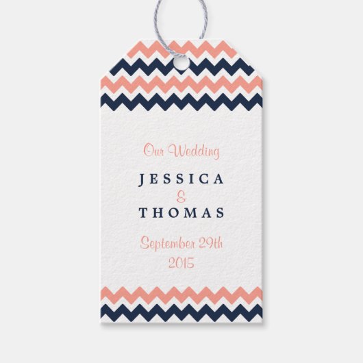 Het moderne Chevron Wedding Collectie - Roze en ma Cadeaulabel (Voorkant)