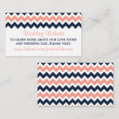 Het moderne Chevron Wedding Collectie - Roze en ma Informatiekaartje (Voorkant / Achterkant)