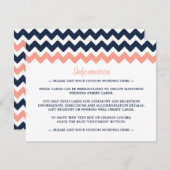 Het moderne Chevron Wedding Collectie - Roze en ma Informatiekaartje (Voorkant / Achterkant)