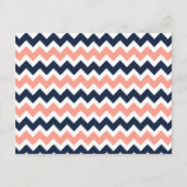Het moderne Chevron Wedding Collectie - Roze en ma Informatiekaartje (Achterkant)